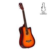 Электроакустическая тревел гитара Alfabeto TravelerEQ (3 Tone Sunburst) + чехол