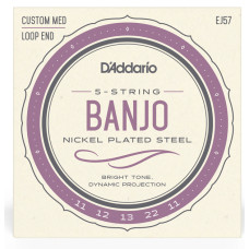 Струни для банджо D'Addario EJ57 Banjo Nickel Plated Steel Custom Medium (11-22)