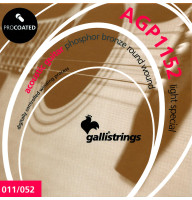 Acoustic Guitar Strings Gallistrings AGP1152 (.011-.052), ProCoated, LIGHT SPECIAL, Phosphor Bronze