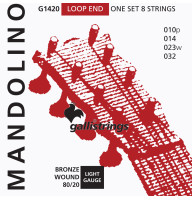 Mandolin Strings Gallistrings G1420 (.010-.032), LIGHT, Bronze 80/20