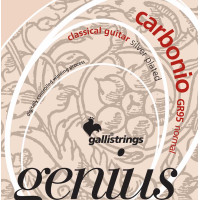 Classical Guitar Strings Gallistrings GR95 (.024-.044), Carbonino, ProCoated, NORMAL, Silver