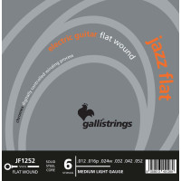 Electric Guitar Strings Gallistrings JF1252 (.012-.052), Jazz Flat, MEDIUM LIGHT, Polished Steel