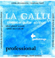 Струны для классической гитары Gallistrings LG40 (.029-.045), La Galli, HARD, Silver