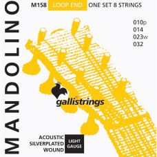 Струни для мандоліни Gallistrings M158 (.010-.032), LIGHT, Silver