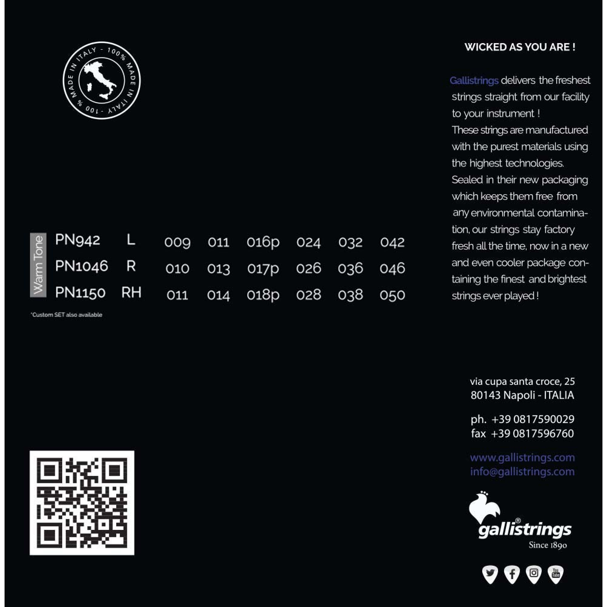 Струны для электрогитары Gallistrings PN1046 REGULAR