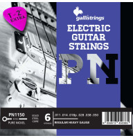 Electric Guitar Strings Gallistrings PN1150 (.011-.050), REGULAR HEAVY, Pure Nickel