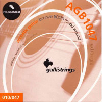 Acoustic guitar strings Gallistrings AGB1047-12 (.010-.047), ProCoated, LIGHT, Bronze