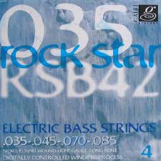Струни для бас-гітари Gallistrings RSB42 (.035-.085), Rock Star, LIGHT, Nickel