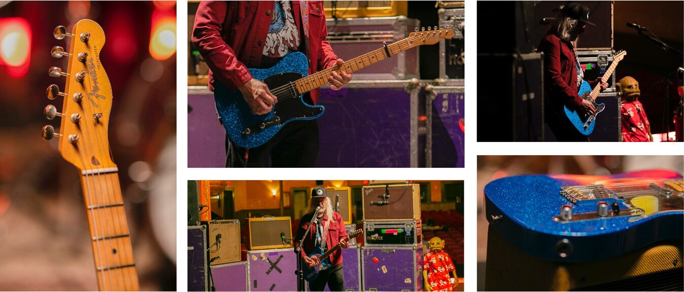Various photos of J. Mascis with his guitar