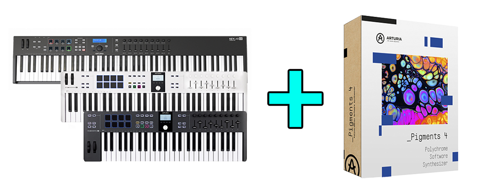 До кожної клавіатури KeyLab Essential в комплекті електронний ключ до повної версії Pigments