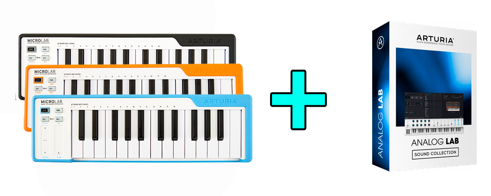 До кожної клавіатури MicroLab в комплекті електронний ключ до повної версії Analog Lab V