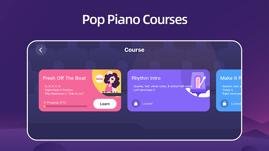 TheONE Smart Piano: Раздел «Курс»