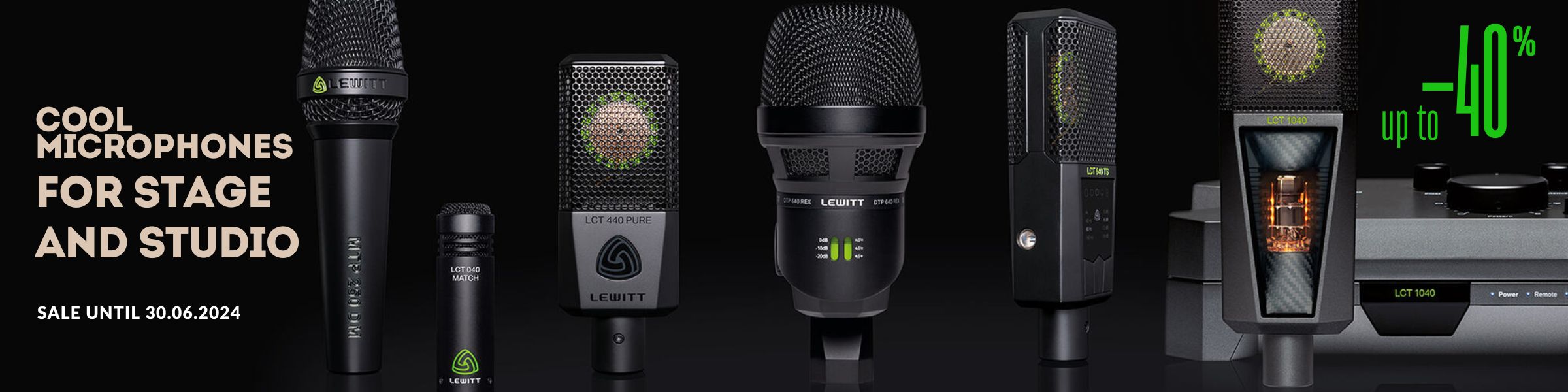 Buy Lewitt microphones with up to -40% discount